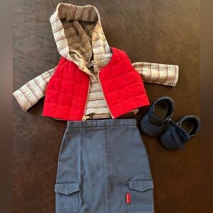 American girl Urban Meet outfit with watch vest and shoes